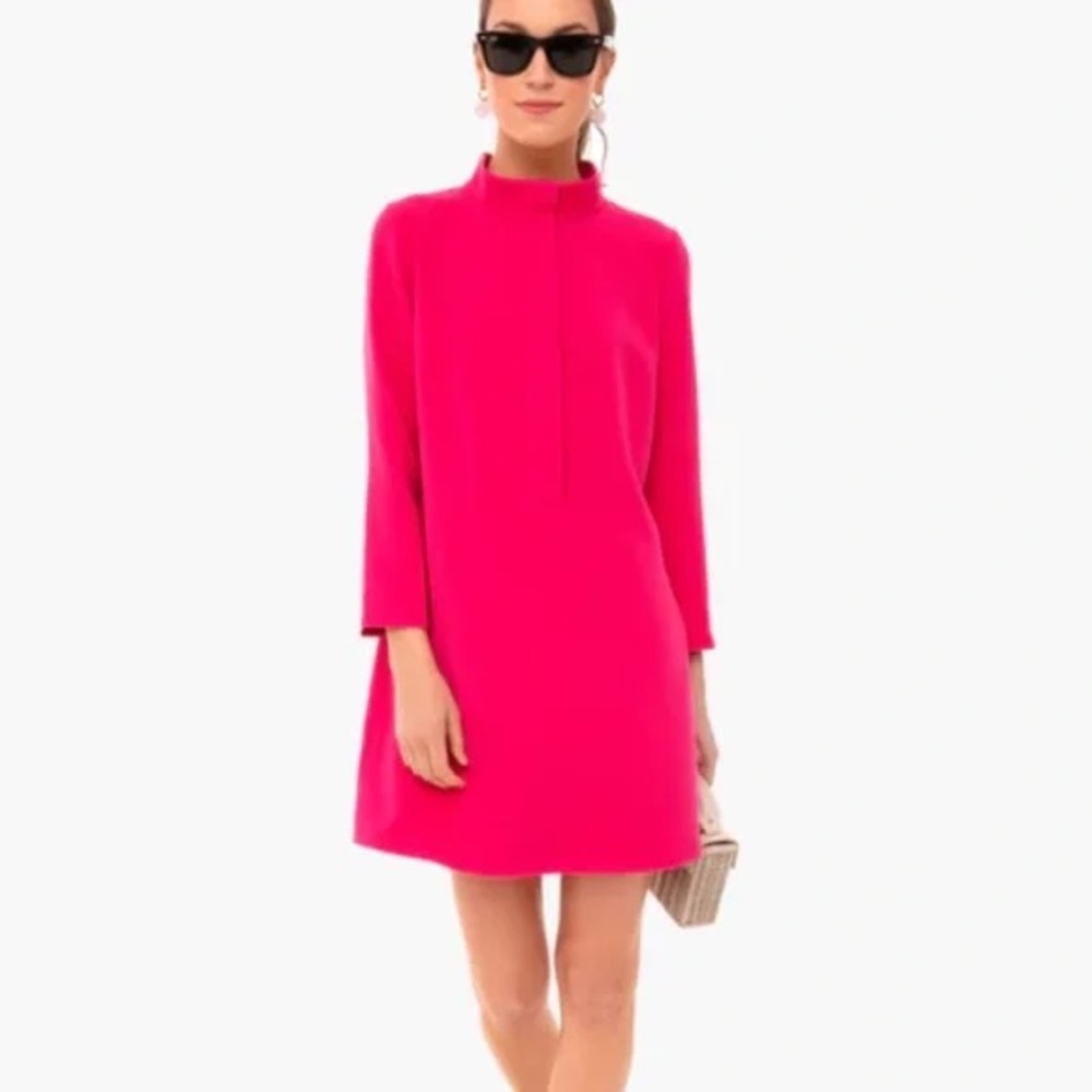 Tuckernuck Vibrant Fuchsia Stretch Crepe Avery Dress M in EUC